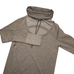 Under Armour Shirt Womens Medium Green HeatGear Cowl Neck Long Sleeve Top